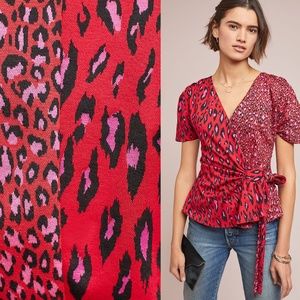 Eva Franco Anthropologie Patchwork Leopard Top